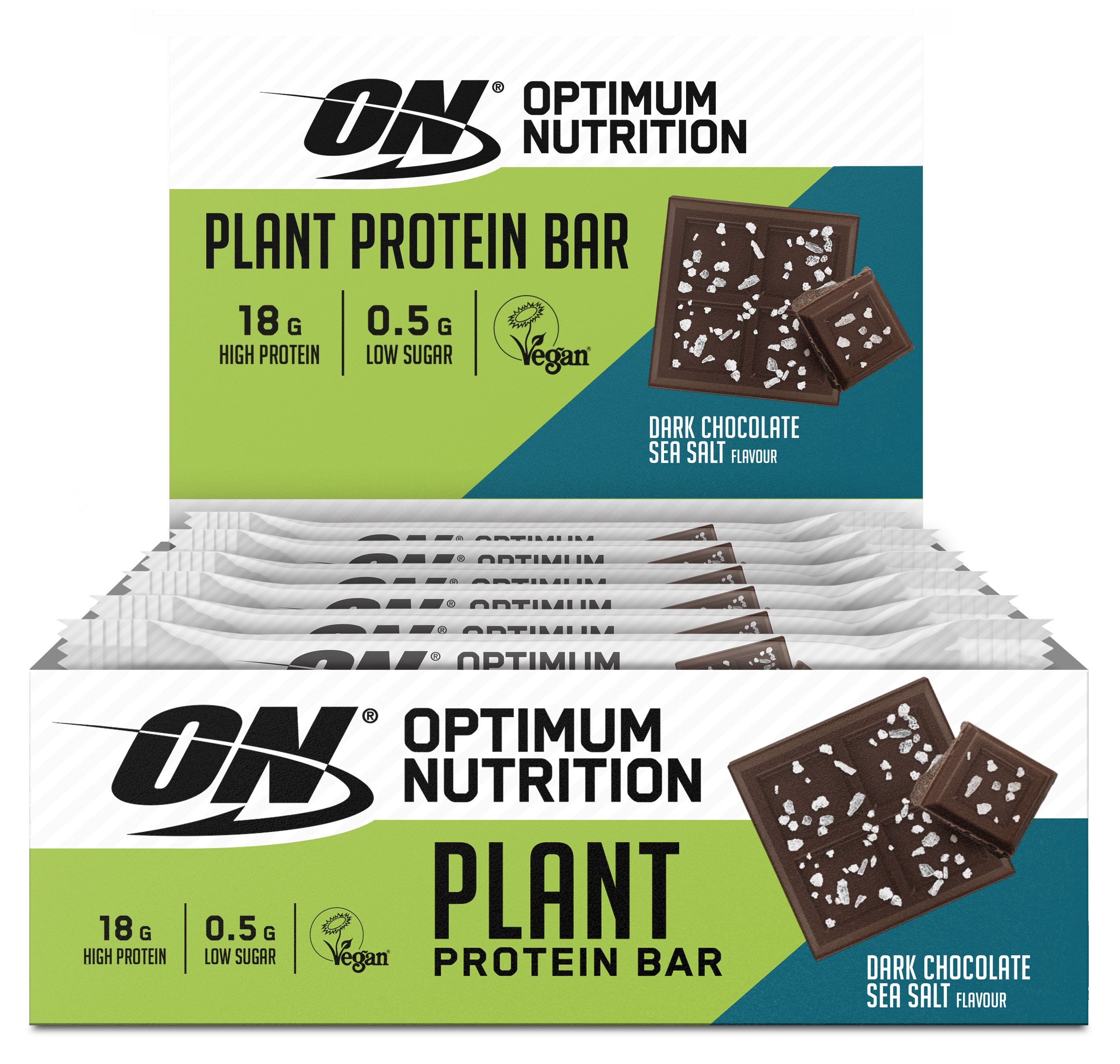 Optimum Nutrition Plant Protein Bar 12 X 60G Dark Chocolate Sea